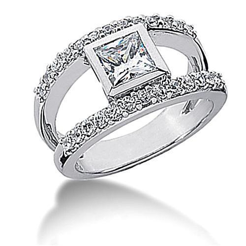 Bague de fiançailles en or blanc avec diamant naturel 1,02 carat - HarryChadEnt.FR