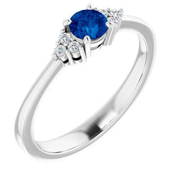 Bague Diamant 1 Carat Sertissage Griffe Saphir Bleu Femme Bijoux