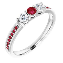 Bague Diamant 1.07 Carats Rubis Birman Femme Bijoux Nouveau