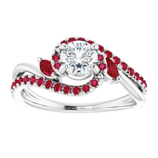 Bague Diamant 1.65 Carats Rubis Birman Femme Bijoux - HarryChadEnt.FR