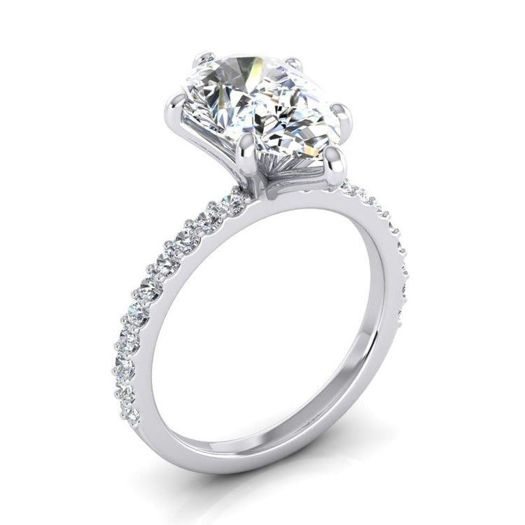 Bague Diamant 2 Carats Femme Or Blanc 14K Solitaire Avec Accent