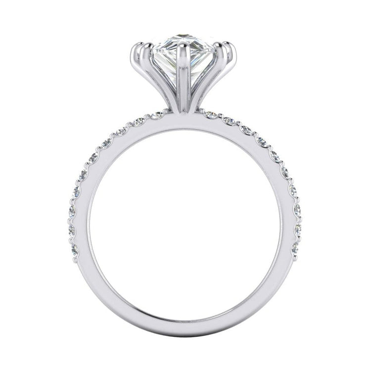 Bague Diamant 2 Carats Femme Or Blanc 14K Solitaire Avec Accent