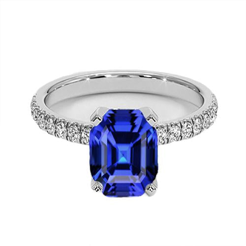 Bague Diamant Femme Asscher Saphir Sri Lankais Or 9.25 Carats - HarryChadEnt.FR