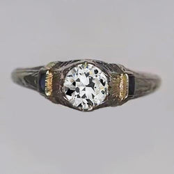 Bague Diamant Miner Rond 3 Pierres & Saphir Bleu 1.50 Carats
