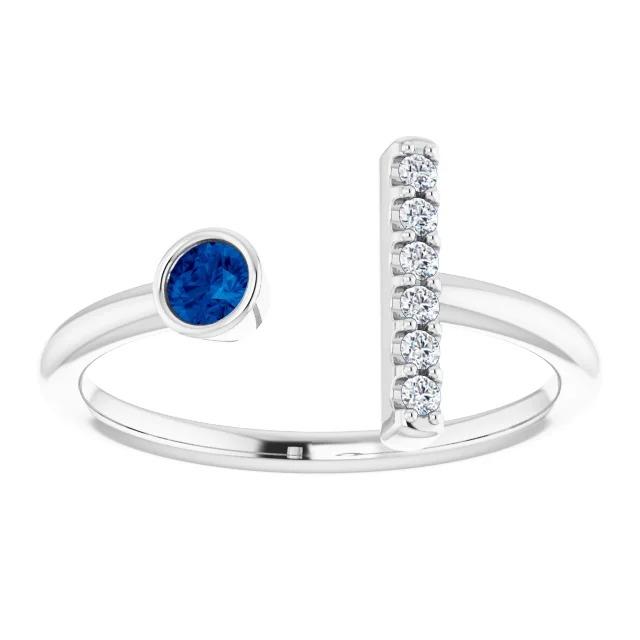Bague Diamant Pierres Précieuses 0.48 Carats Saphir Bleu Ceylan - HarryChadEnt.FR