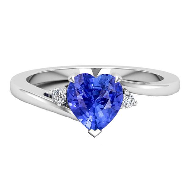 Bague Diamant Rond 3 Pierres Coeur Ceylan Saphir Bijoux 2.25 Carats - HarryChadEnt.FR