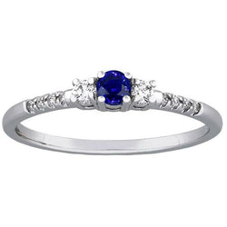 Bague Diamant Rond Saphir 3 Style Pierre Avec Accents 2 Carats