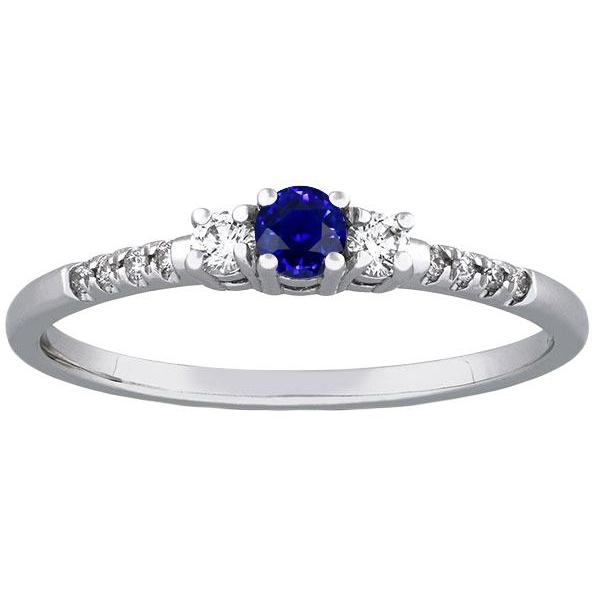 Bague Diamant Rond Saphir 3 Style Pierre Avec Accents 2 Carats - HarryChadEnt.FR