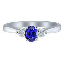 Bague Diamant Rond Trois Pierres Coussin Saphir Sri Lankais 2 Carats
