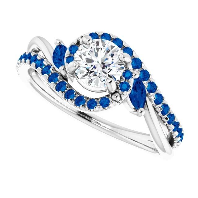 Bague Diamant Saphir Bleu 1.65 Carat - HarryChadEnt.FR