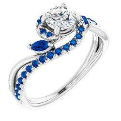 Bague Diamant Saphir Bleu 1.65 Carat