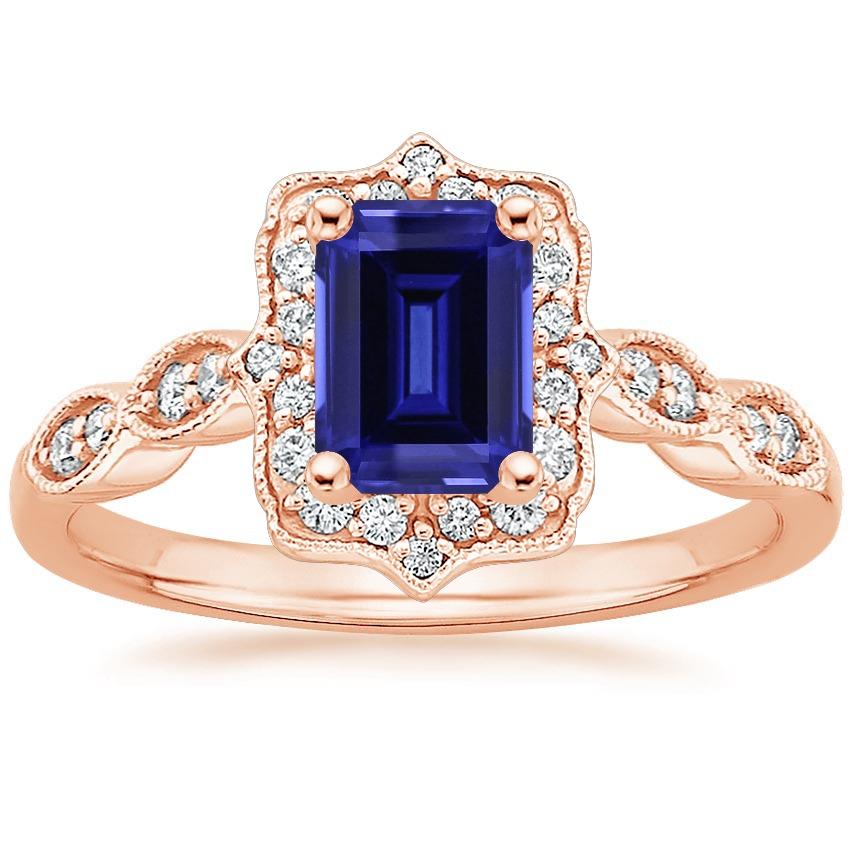 Bague Diamant Saphir Bleu Style Antique 3 Carats Pierre Gemme - HarryChadEnt.FR