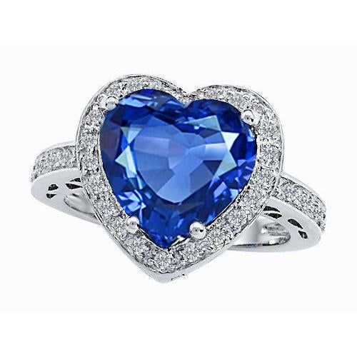 Bague Diamant Sri Lanka Saphir Bleu Or Blanc 4.5 Ct - HarryChadEnt.FR