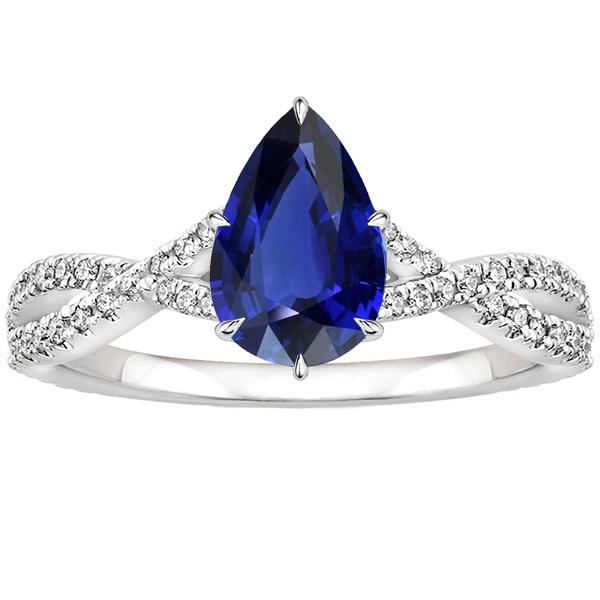 Bague Diamant Style Infini Avec Accents Saphir Bleu 3.50 Carats - HarryChadEnt.FR