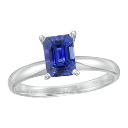 Bague Émeraude Solitaire Saphir Bleu 2.50 Carats Bijoux Femme