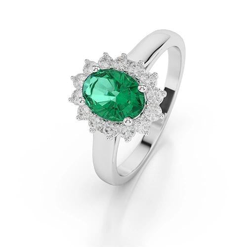 Bague Émeraude Verte Et Diamant 3.50 Carats Bijoux Dame En Or - HarryChadEnt.FR
