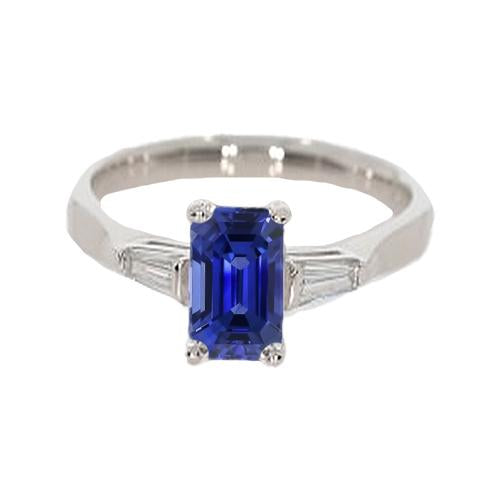 Bague Femme Diamant 3 Pierres Emeraude Ceylan Saphir 3 Carats - HarryChadEnt.FR