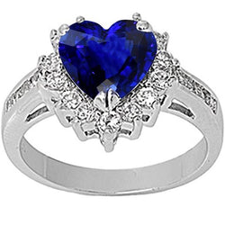 Bague Femme Diamant Coeur Saphir Ceylan 3.50 Carats