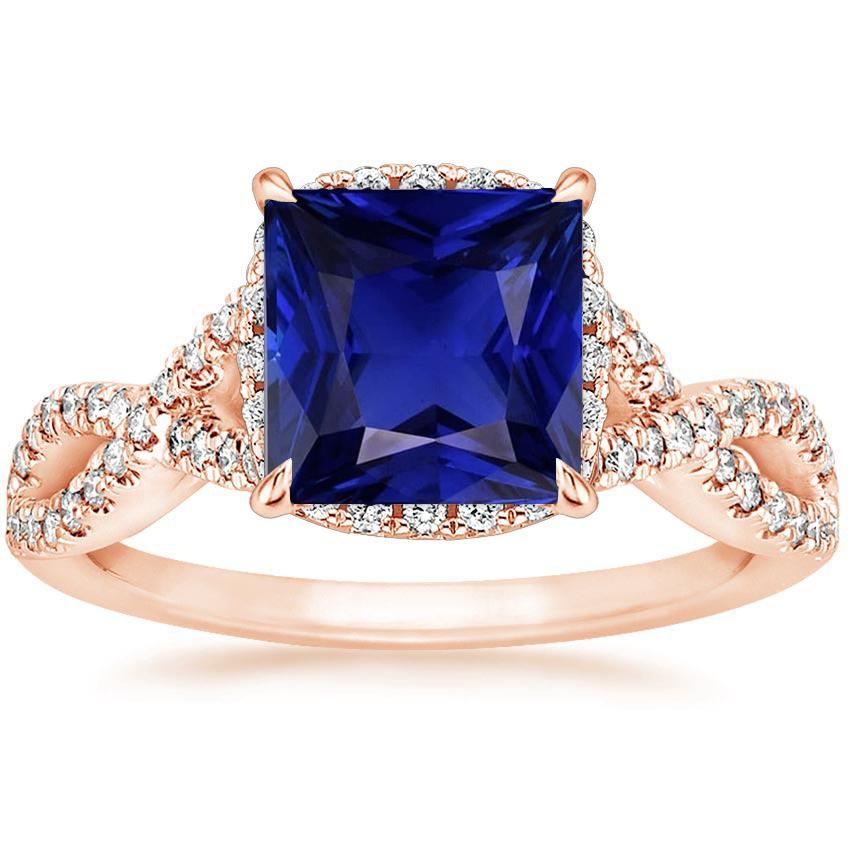 Bague Femme Diamant Princesse Ceylan Saphir Avec Accents 6.25 Carats - HarryChadEnt.FR