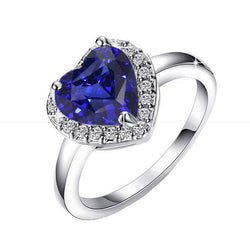 Bague Femme Halo Coeur Sri Lanka Saphir & Diamants 3 Carats