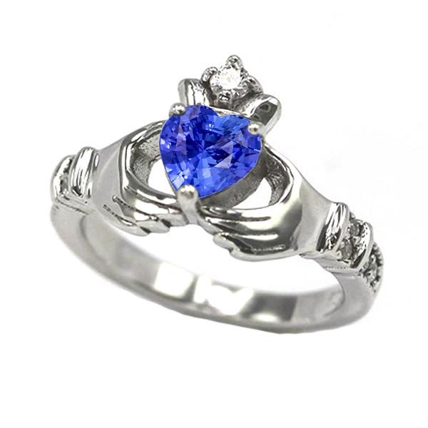 Bague Femme Pierres Précieuses Coeur Saphir Bleu Clair 1.50 Carats Style Reine - HarryChadEnt.FR