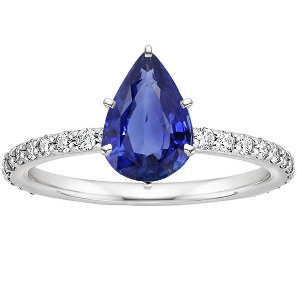 Bague Femme Pierres Précieuses Saphir Bleu & Diamant Or Bijoux 5.25 Carats - HarryChadEnt.FR