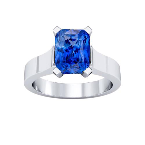 Bague Femme Solitaire Pierre Saphir Bleu Tension Style 1.50 Carats - HarryChadEnt.FR
