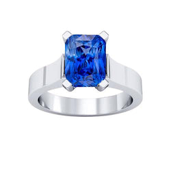 Bague Femme Solitaire Pierre Saphir Bleu Tension Style 1.50 Carats