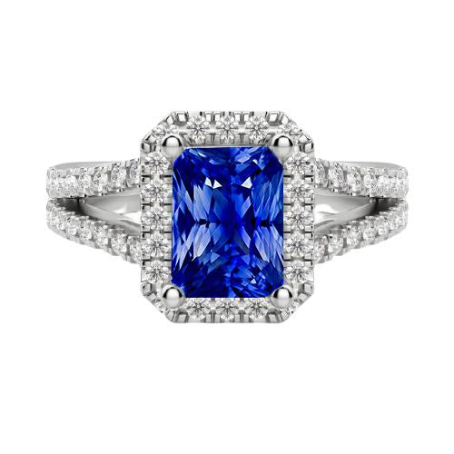 Bague Halo Femme Diamant Rond Coupe Radiant Saphir Bijoux 3.50 Carats - HarryChadEnt.FR