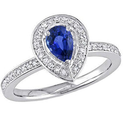 Bague Halo Femme Sri Lanka Saphir Avec Diamants sertis Canal 3 Carats