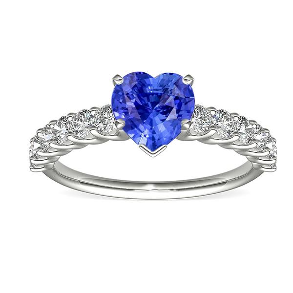 Bague Pierre Gemme Coeur Saphir Bleu Clair & Serti Diamant 3 Carats - HarryChadEnt.FR