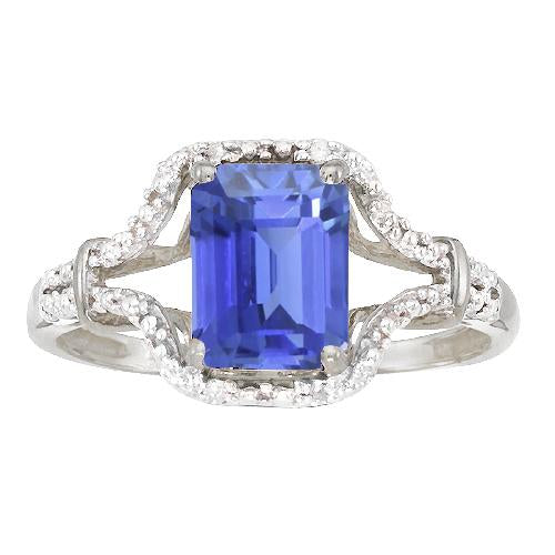 Bague Pierre Gemme Emeraude Ceylan Bague Saphir Tige Fendue 4 Carats - HarryChadEnt.FR