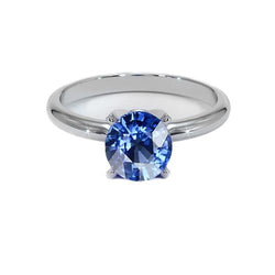 Bague Pierre Gemme Saphir Bleu Rond 4.50 Carats Femme Neuf