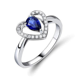 Bague Poire Sri Lanka Saphir Et Diamant Rond 2.25 Carats