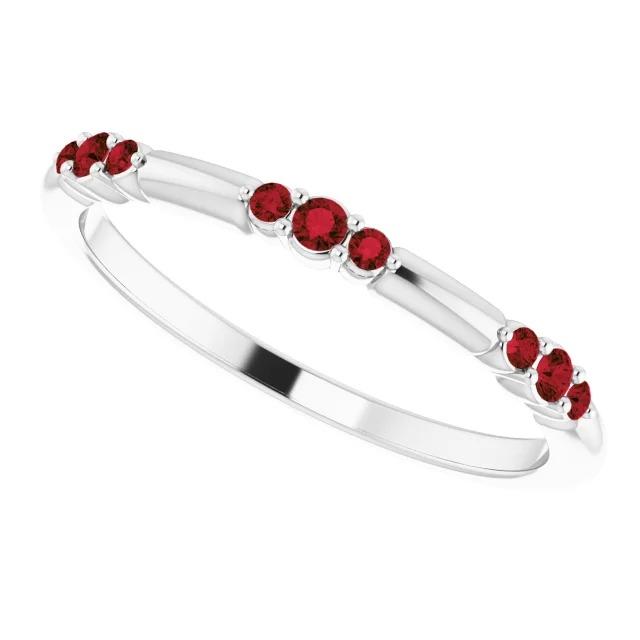 Bague Promesse Rubis Rouge Rond 1.80 Carats Or Blanc 14K - HarryChadEnt.FR
