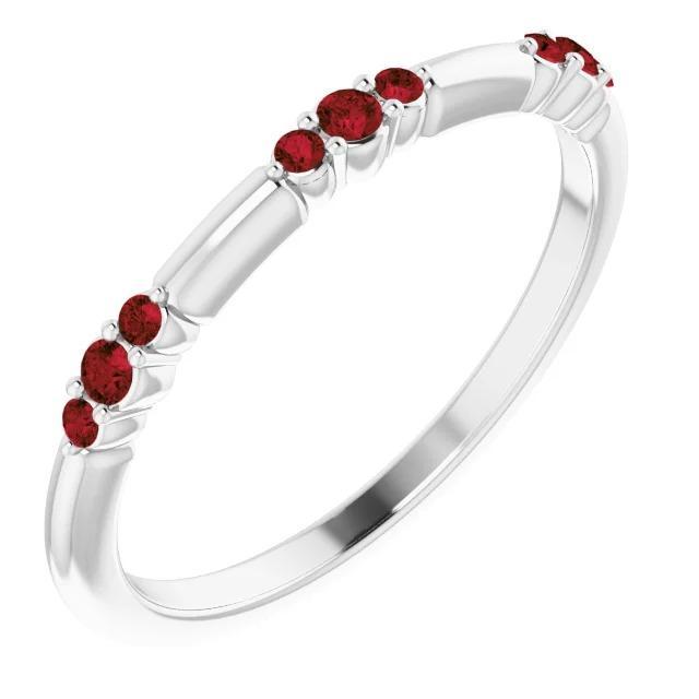 Bague Promesse Rubis Rouge Rond 1.80 Carats Or Blanc 14K - HarryChadEnt.FR