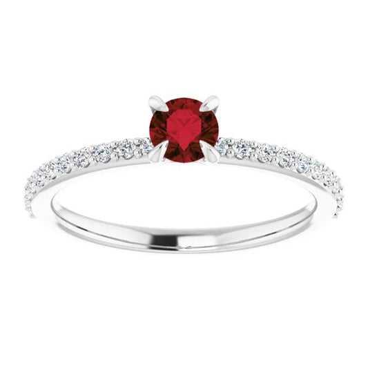Bague Rubis Rond Et Diamants 0.95 Carat - HarryChadEnt.FR