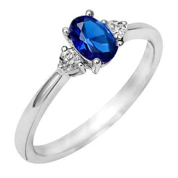 Bague Saphir Bleu Ceylan Ovale Blanc Diamant 4.50 Carats - HarryChadEnt.FR