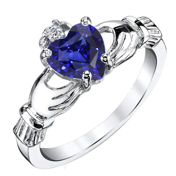 Bague Saphir Bleu & Diamant Rond 2.75 Carats Bijoux Or Blanc - HarryChadEnt.FR