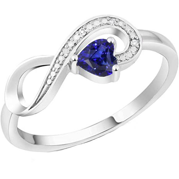 Bague Saphir Bleu Pierres Précieuses Diamants Style Infini 1.25 Carats - HarryChadEnt.FR