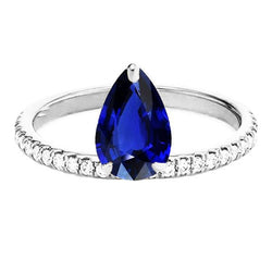 Bague Saphir Ceylan Pierres Précieuses Tige Torsadée & Diamants 3.50 Carats