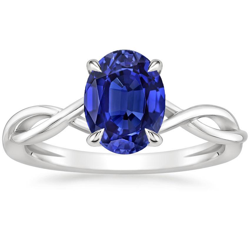 Bague Saphir Ceylan Solitaire Ovale En Or 2.50 Carats Style Infini - HarryChadEnt.FR