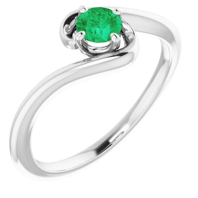 Bague Solitaire 1.50 Carats Columbian Vert Emeraude Style Torsadé - HarryChadEnt.FR