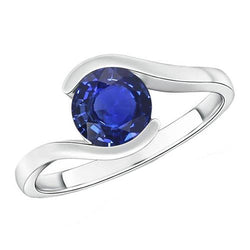 Bague Solitaire 2 Carats Ceylan Saphir Tension Style Bijoux Or