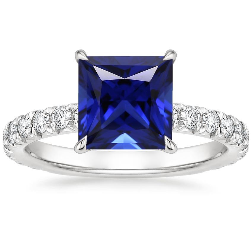 Bague Solitaire Accent Femme Saphir Bleu et Diamant 5.5 Carats - HarryChadEnt.FR