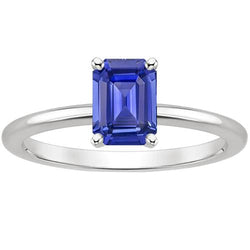 Bague Solitaire Anniversaire Emeraude Ceylan Saphir 3 Carats