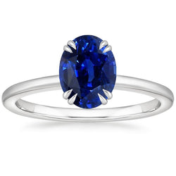 Bague Solitaire Anniversaire Sertie De Griffes Saphir De Ceylan 2.50 Carats