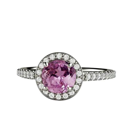 Bague Solitaire Avec Accent 12.34 Carats Kunzite Avec Diamants Bague Or - HarryChadEnt.FR