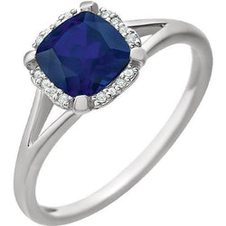 Bague Solitaire Avec Accents 2.50 Ct Sri Lanka Saphir Et Diamants