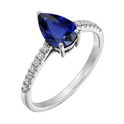 Bague Solitaire Avec Accents Diamant Saphir Sri Lankais 2.50 Carats